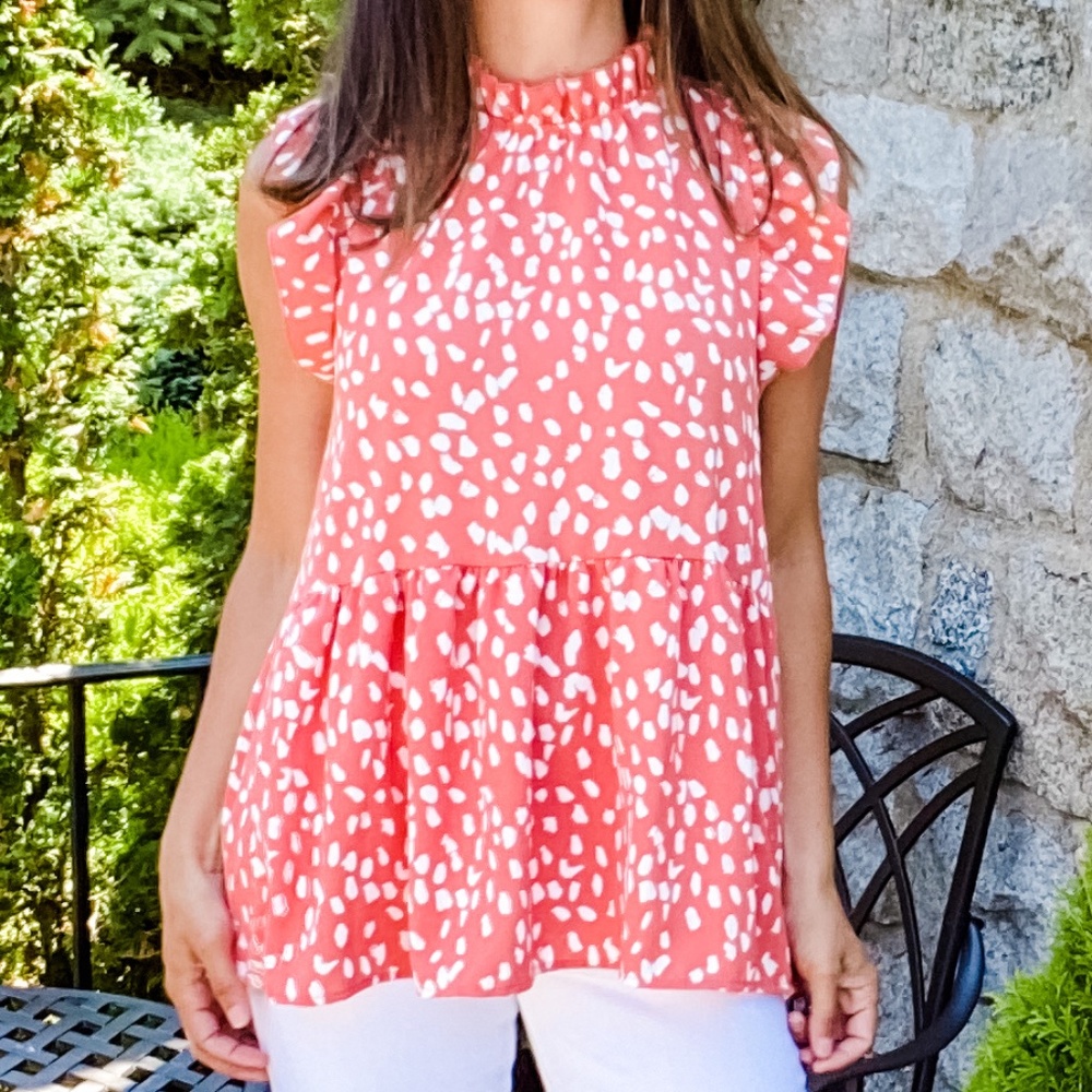 Leopard Mock Neck Top - Picture 1 of 2